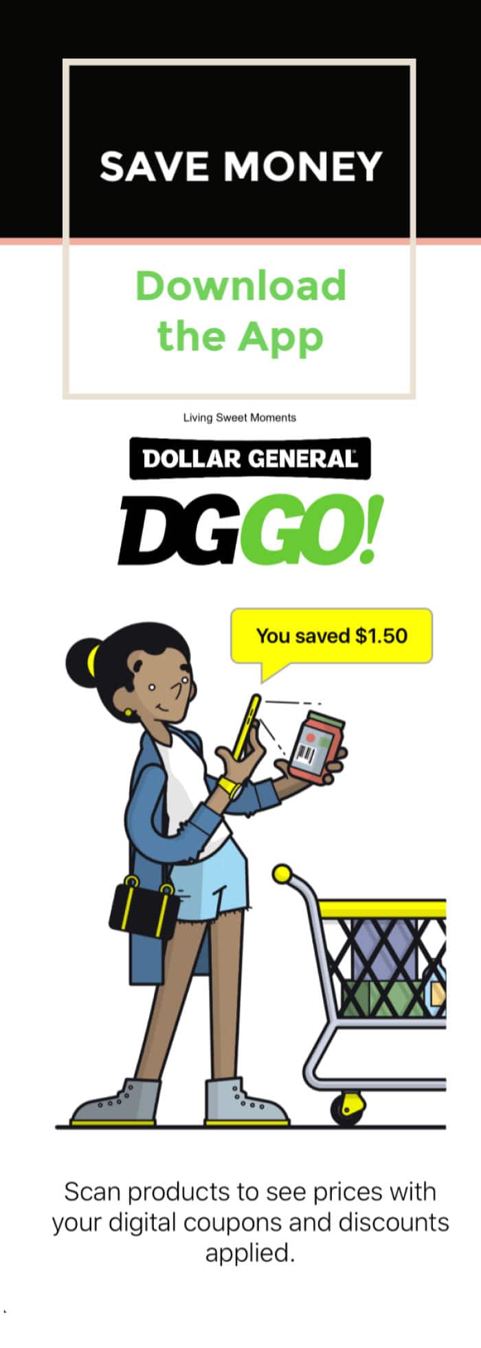 Save Time And Money With The Dg Go App Living Sweet Moments