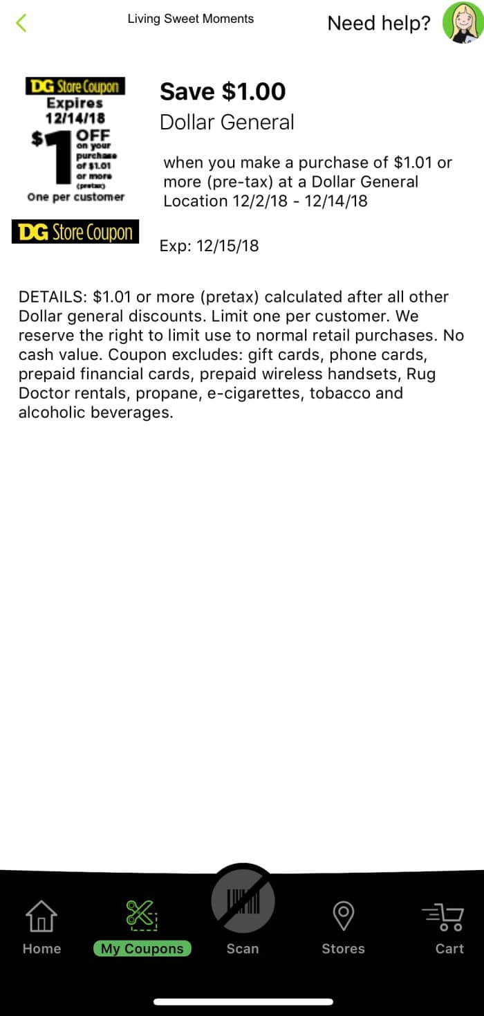 Have you downloaded the new Dollar General App? The new DG Go! App allows you to upload coupons, scan products, check your total and more!