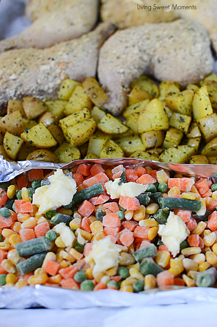 An amazing family friendly quick dinner idea! This delicious Sheet Pan Breaded Chicken and veggies requires little prep and is perfect for those busy nights