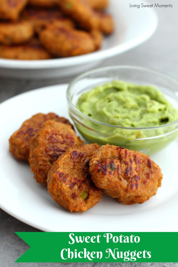 These delicious Sweet Potato Chicken Nuggets are baked to perfection and are Whole 30 & Paleo friendly. Perfect for a healthy kid-friendly weeknight dinner. 