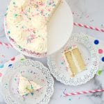 This delicious and super moist vanilla cake recipe is one you'll make over and over! It has a soft and delicious crumb with a hint of sweetness and vanilla.