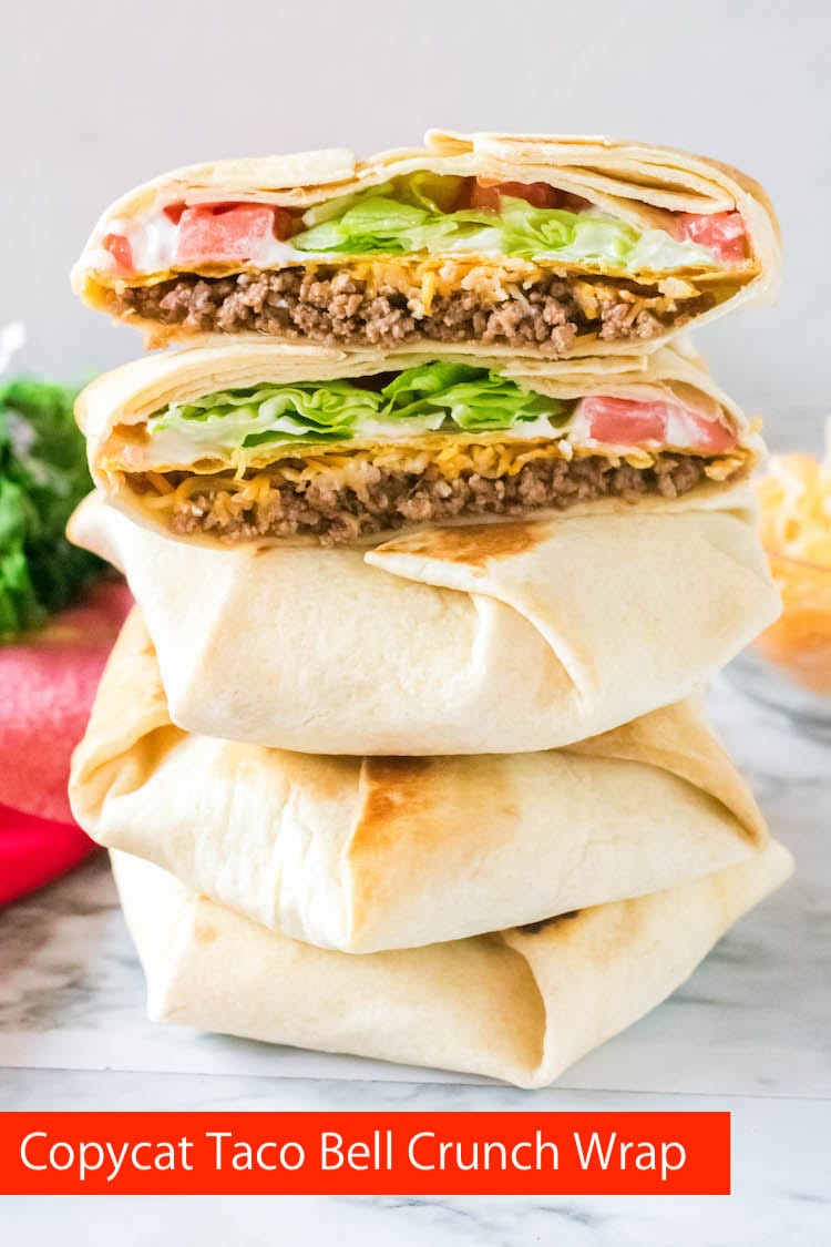 Skip the drive thru lane and enjoy a delicious meal at home. This Copycat Taco Bell Crunch Wrap recipe is easy to make, healthier and ready in no time.  