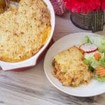 Give your weeknight dinner a Latin twist and make this delicious Baked Yuca Pie filled with shredded chicken and topped with lots of cheese