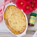 Give your weeknight dinner a Latin twist and make this delicious Baked Yuca Pie filled with shredded chicken and topped with lots of cheese