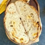 Bake this Beer Gouda Onion Sourdough Bread, a flavorful, advanced loaf with caramelized onions, gooey cheese, and beer for the perfect bite