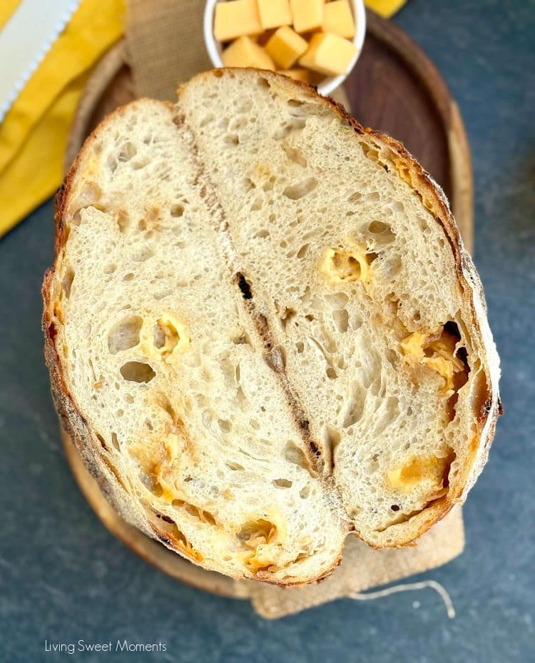 Bake this Beer Gouda Onion Sourdough Bread, a flavorful, advanced loaf with caramelized onions, gooey cheese, and beer for the perfect bite