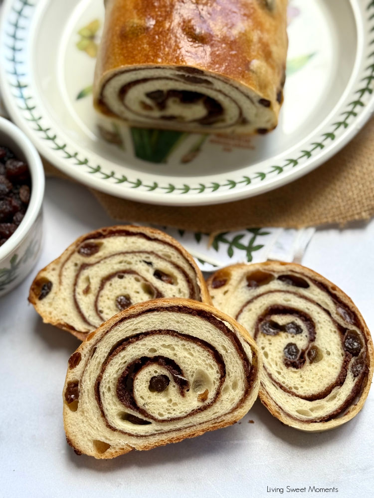 Cinnamon Raisin Sourdough Bread with a gooey cinnamon-sugar swirl and juicy raisins. Easy overnight method, timeline, tools, variations + fix