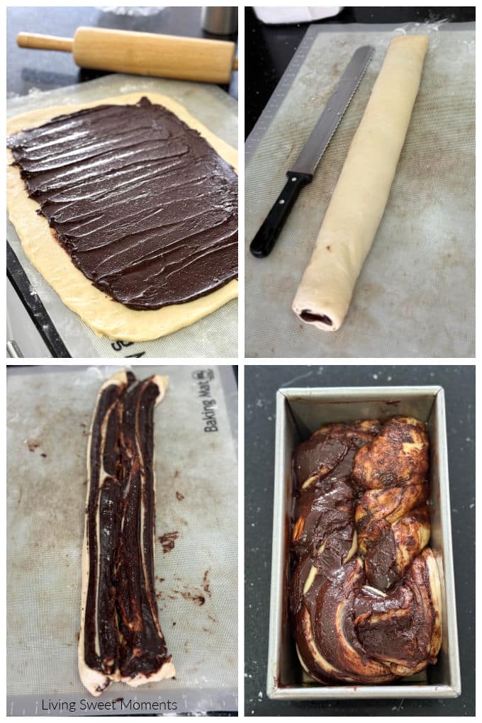 Babka shaping and baking steps