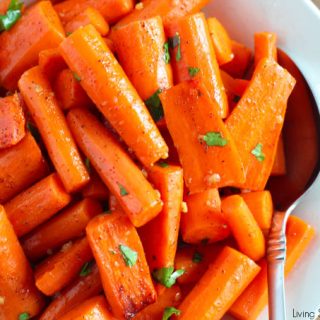 Honey butter roasted carrots are tender, caramelized, and coated in a nutty brown butter, garlic, and honey glaze. Ready in just 30 minutes!