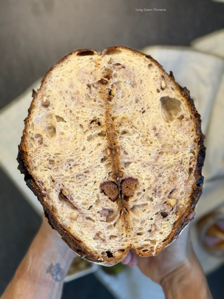 Honey fig walnut sourdough with golden crust, caramelized figs, and crunchy walnuts, an artisan loaf made easy with gentle coil folds.