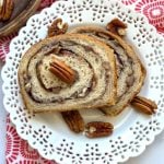 Transport yourself to fall with this Maple Pecan Sourdough Loaf, buttery maple swirl, crunchy pecans, and soft sourdough crumb in every slice