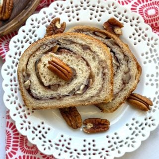 Transport yourself to fall with this Maple Pecan Sourdough Loaf, buttery maple swirl, crunchy pecans, and soft sourdough crumb in every slice