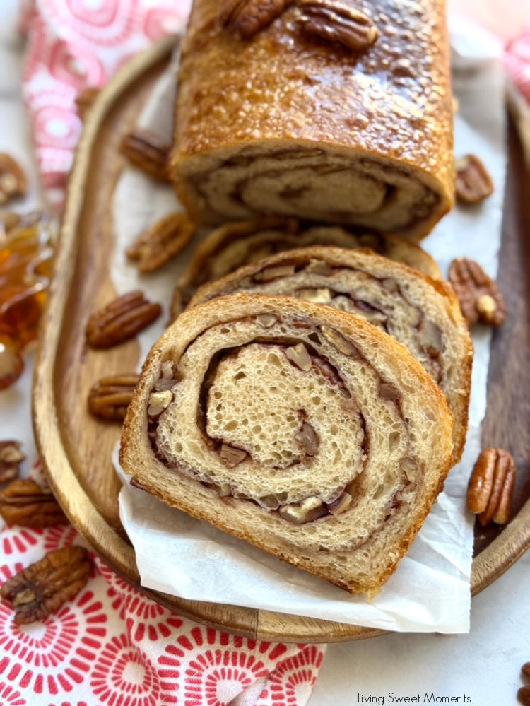 Transport yourself to fall with this Maple Pecan Sourdough Loaf, buttery maple swirl, crunchy pecans, and soft sourdough crumb in every slice