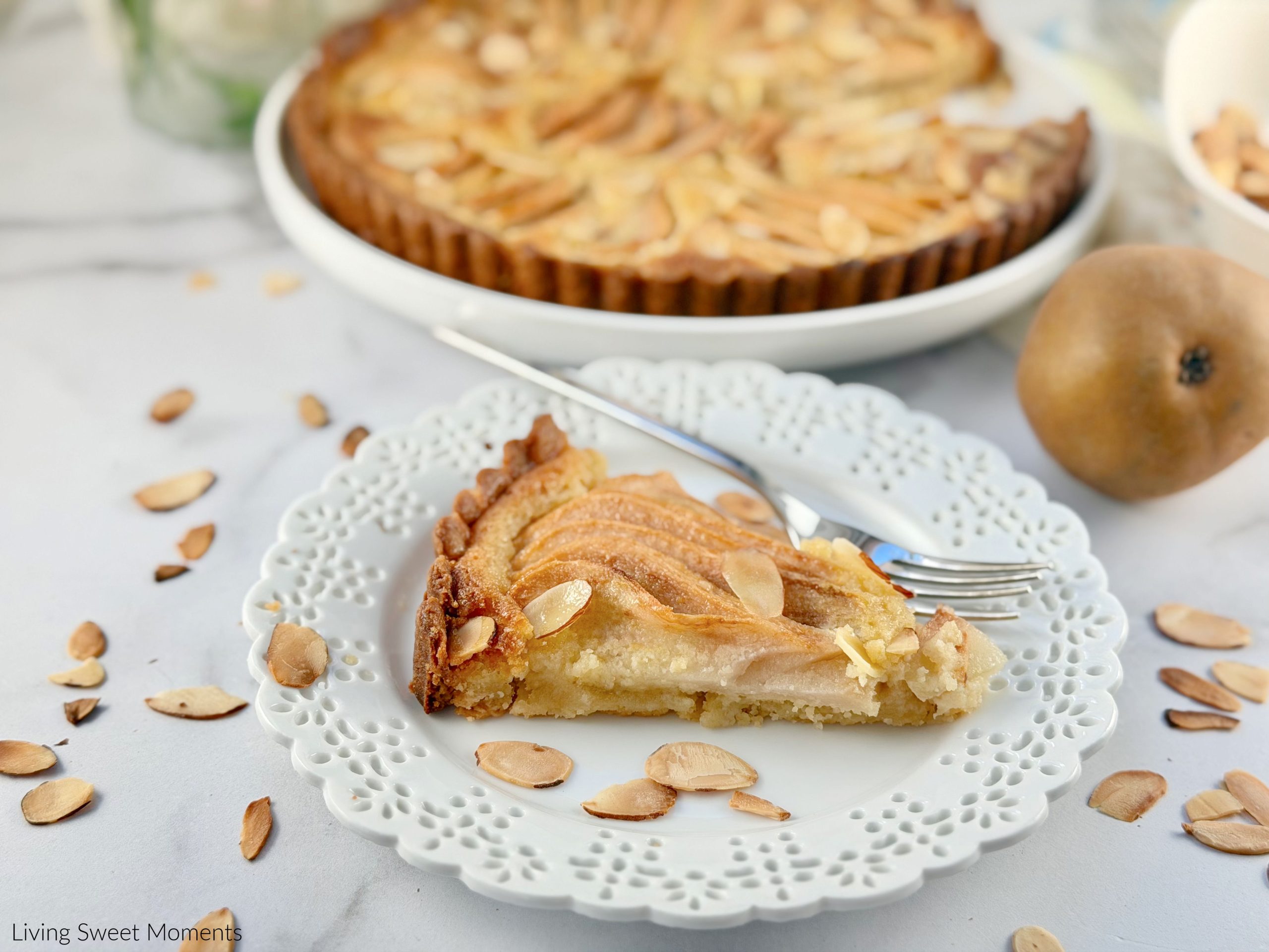 This Pear Frangipane Tart has a buttery shortcrust, creamy almond filling, and tender pears. An elegant French dessert that's easy to make