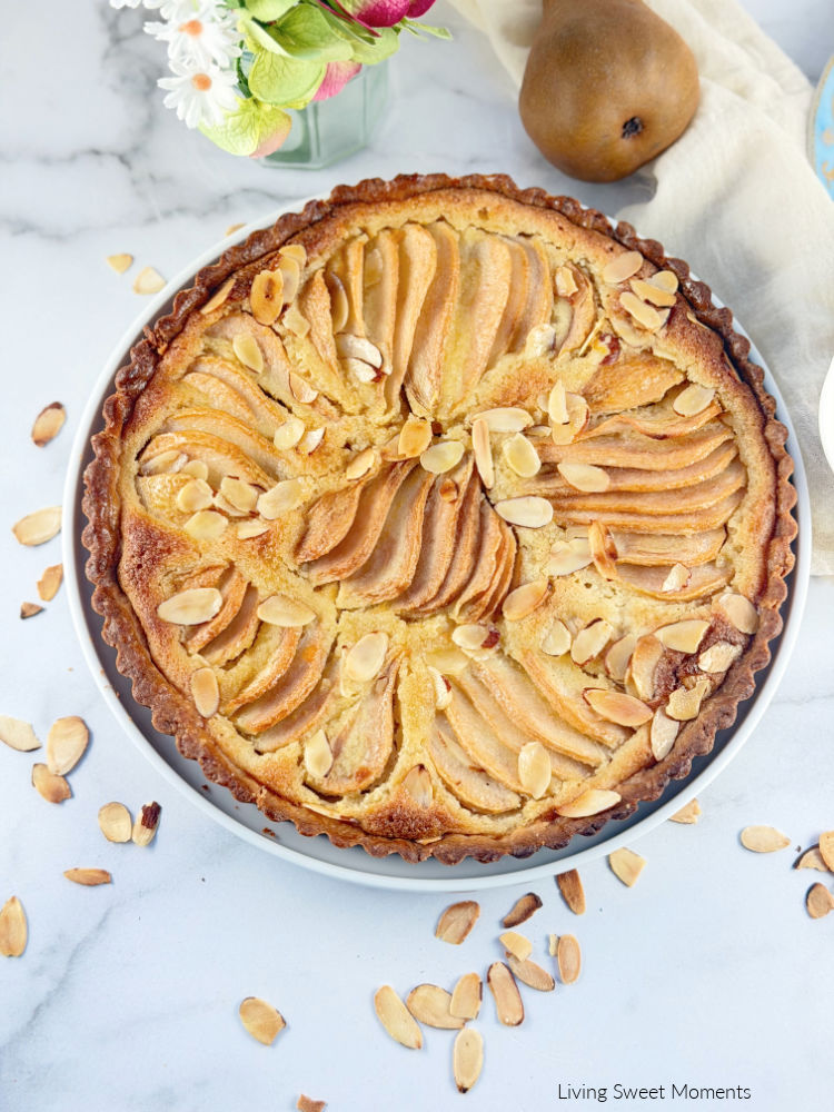 This Pear Frangipane Tart has a buttery shortcrust, creamy almond filling, and tender pears. An elegant French dessert that's easy to make