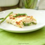 This easy & delicious Salmon Lasagna Recipe is made with flaky salmon and asparagus. Then is baked in a dilly Bechamel sauce. Perfect for weeknight dinner.