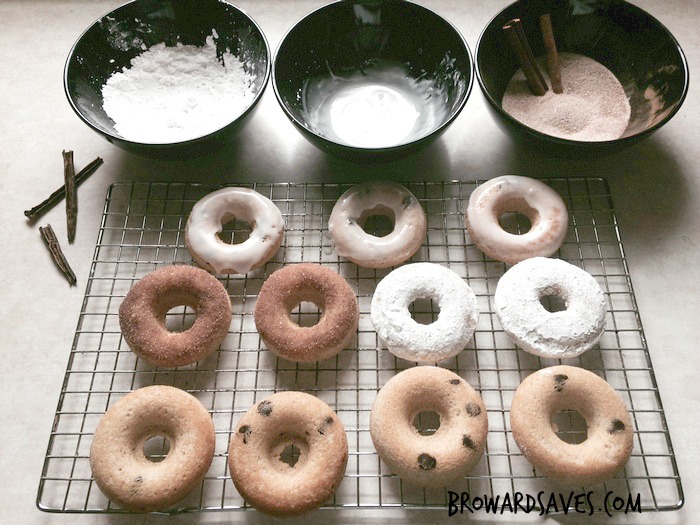 healthy baked donuts cooling on rack