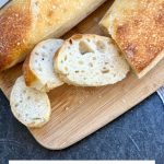 Crispy crust, airy crumb, and tangy flavor! This sourdough baguette recipe makes bakery-style bread at home with an easy overnight ferment