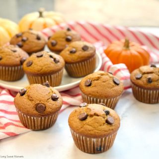 Moist sourdough discard pumpkin muffins with chocolate chips, fluffy, spiced, and perfect for using up starter discard this fall.