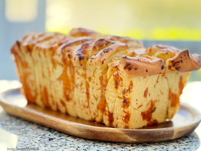 Soft, garlicky, cheesy sourdough pull-apart bread with golden layers, easy, cozy, and perfect for sharing or pairing with soups.