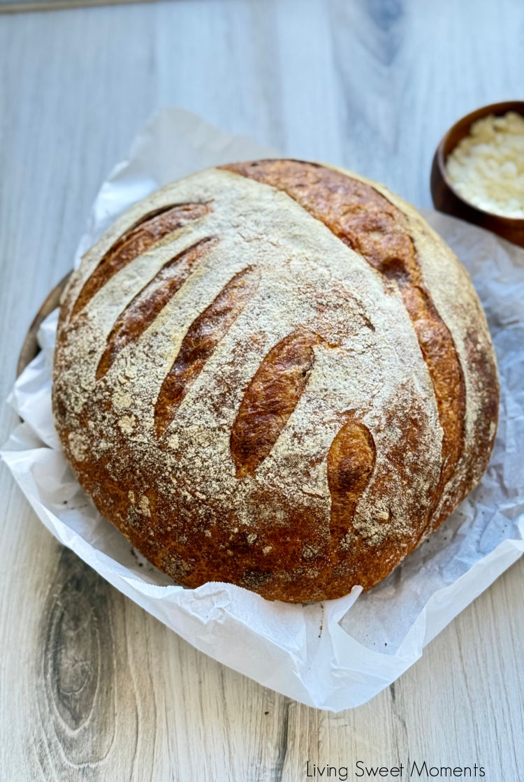 This Sourdough Parmesan and Black Pepper Bread is savory, cheesy, and aromatic — perfect for cacio e pepe lovers and sourdough fans alike!