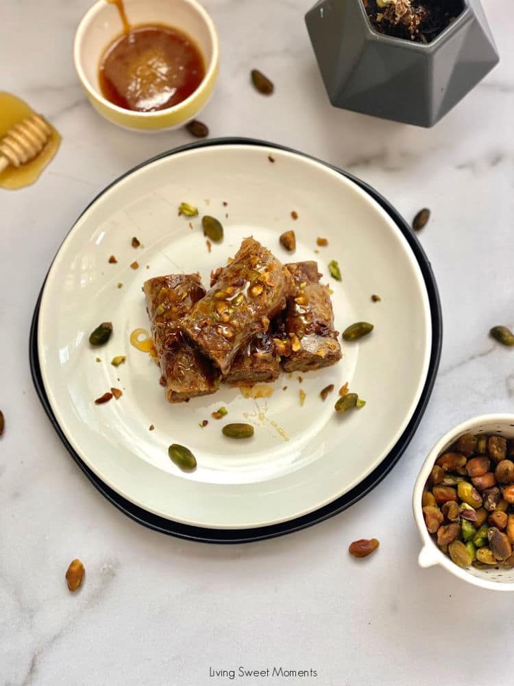 I swear this is the Easiest Rolled Pistachio Baklava recipe you will make! No more fiddling with delicate phyllo dough. The shortcut is using Blue Dragon® Spring Roll wrappers from Whole Foods. You'll get the same result with none of the work! 