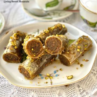 I swear this is the Easiest Rolled Pistachio Baklava recipe you will make! No more fiddling with delicate phyllo dough. The shortcut is using Blue Dragon® Spring Roll wrappers from Whole Foods. You'll get the same result with none of the work!