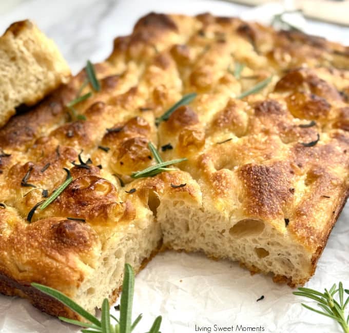 Bake this fluffy, golden sourdough focaccia recipe with olive oil and herbs. Crispy on the outside, airy inside, and full of sourdough flavor