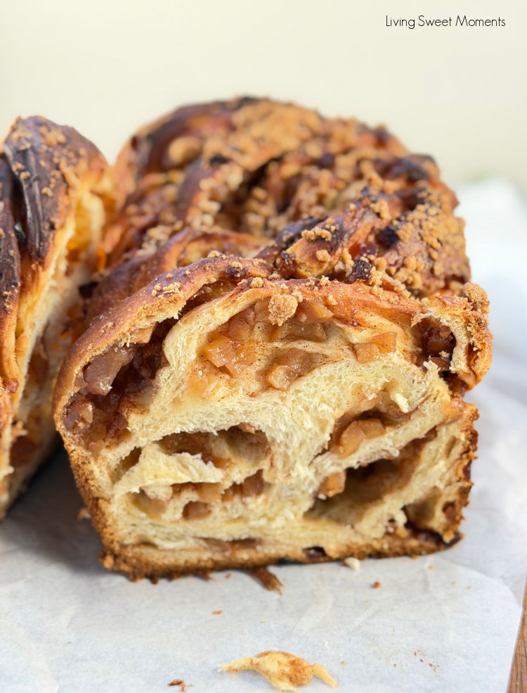 This Apple Cinnamon Babka is soft and fluffy with a warm cinnamon apple filling and buttery streusel topping. Perfect for fall