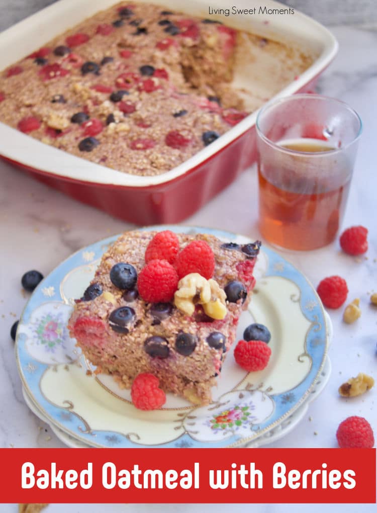 A delicious comforting breakfast that will keep energized all day! this amazing Baked Oatmeal with berries made with walnut and citrus zest