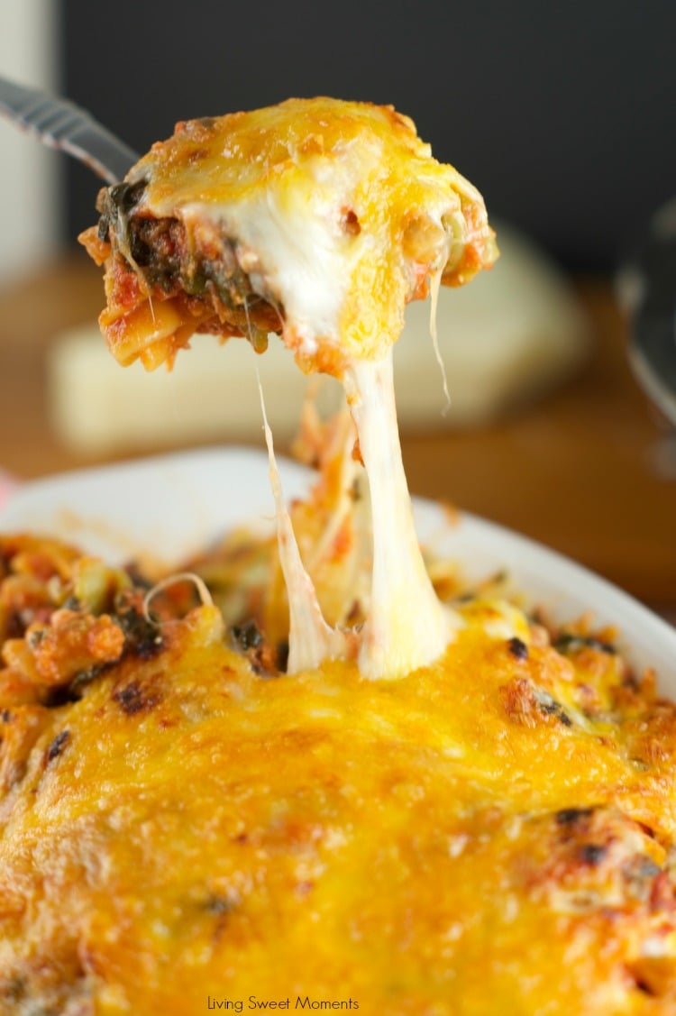Baked Pasta With Ricotta And Spinach Recipe: have dinner on the table in 20 minutes or less! Delicious pasta is tossed with a homemade tomato ricotta sauce.