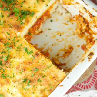 Baked polenta with Mascarpone and tomato sauce Recipe: delicious vegetarian dinner entree. Soft polenta made with mascarpone cheese and baked with tomato sauce