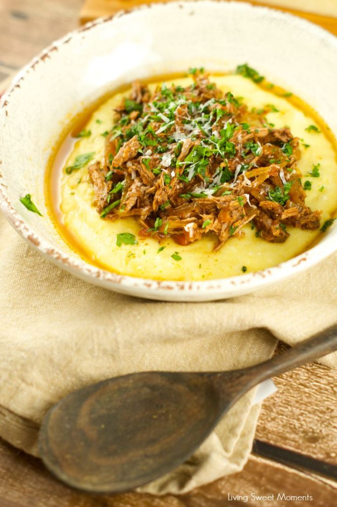 Crock Pot Braised Beef Ragu With Polenta - Living Sweet Moments
