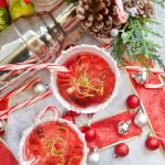 Treat yourself these Holidays with a fizzy Candy Cane Cosmopolitan mocktail that is delicious, easy to make, and great for the whole family