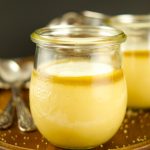 Caramel Pots De Creme With Honey Sauce - The best delicious & smooth caramel custard served with a honey sauce. The perfect dessert for any occasion. Yum!