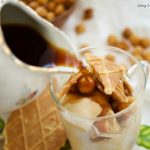 This delicious Affogato recipe is made with caramelized hazelnuts, hazelnut ice cream, and instant coffee for a delicious no bake dessert idea.