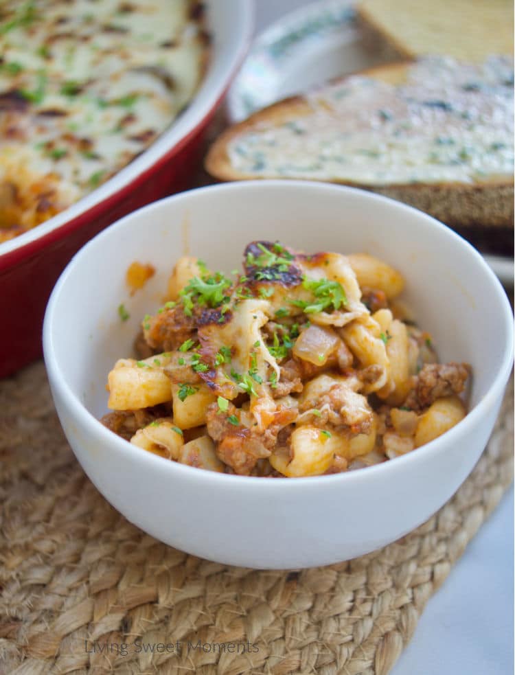 Get your forks ready! This Cheesy Beef and Pasta Casserole is loaded with flavor! The perfect comfort food that's ready in minutes