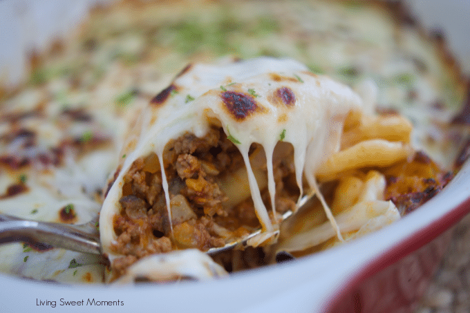 Get your forks ready! This Cheesy Beef and Pasta Casserole is loaded with flavor! The perfect comfort food that's ready in minutes