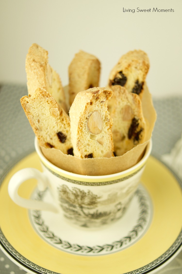 These delectable Italian Cherry Almond Biscotti (Cantucci) are the perfect cookies to dip in wine, coffee and hot cocoa for breakfast, snack or dessert. Yummy!
