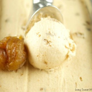 This delicious Chestnut Ice Cream Recipe is made with only 5 ingredients and chunks of real marron glace pieces inside. No ice cream machine required! Yummy