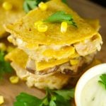 Chicken Quesadillas With Ranch Aioli: delicious chicken and veggie quesadillas served with Ranch Aioli. A quick and easy dinner that's ready in 10 minutes or less