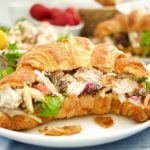 This lightened up Chicken Salad Sandwich Recipe is the best one you will ever try,Serve on a toasted croissant and is perfect for lunch, brunch, and picnics