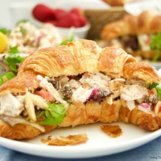 This lightened up Chicken Salad Sandwich Recipe is the best one you will ever try,Serve on a toasted croissant and is perfect for lunch, brunch, and picnics