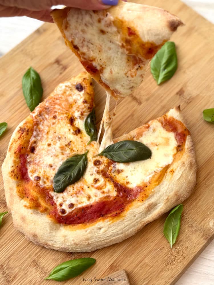 Sourdough pizza on stone