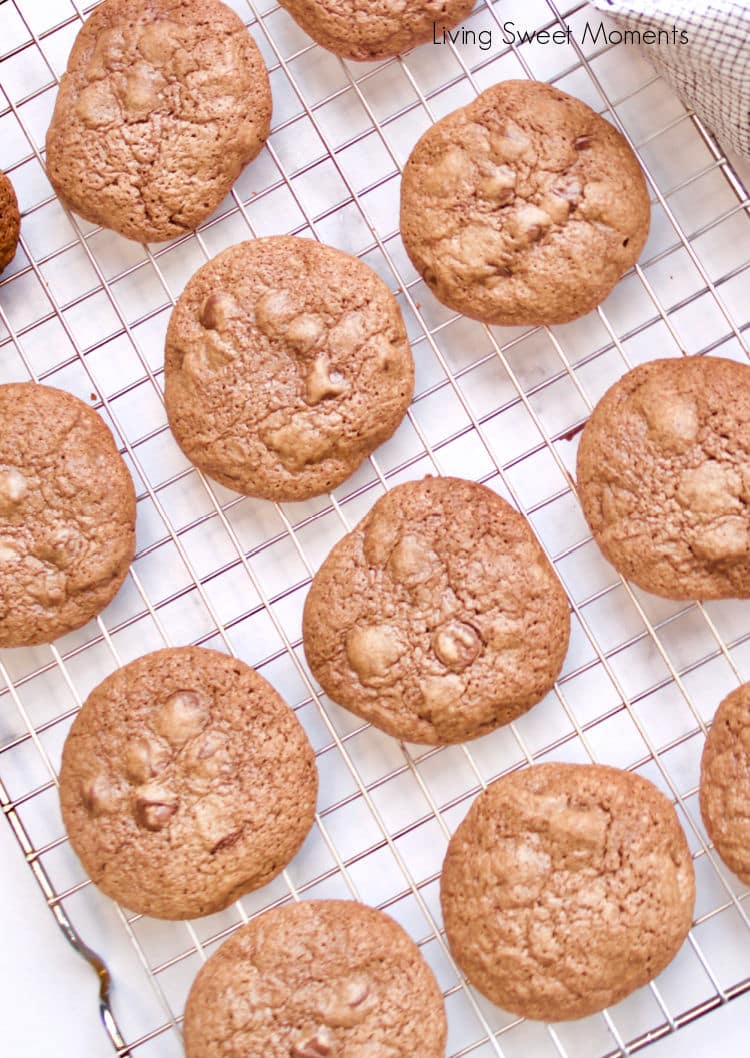 Double Chocolate Brownie Cookies: these easy-to-make chocolate cookies have the pudginess of a brownie with the taste of a cookie. Perfect for dessert. 