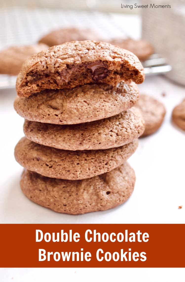 Double Chocolate Brownie Cookies: these easy-to-make chocolate cookies have the pudginess of a brownie with the taste of a cookie. Perfect for dessert. 