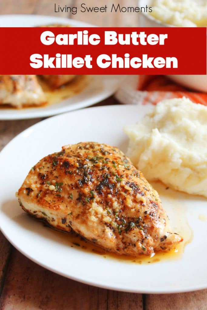 Get dinner on the table in 30 minutes or less with this delicious Garlic Butter Skillet Chicken. Easy to make and family friendly. 