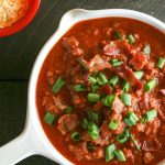 This delicious Slow Cooker Chili Recipe is easy to make, hearty and it definitely feeds a crowd. The perfect winter recipe! Just add your favorite toppings.