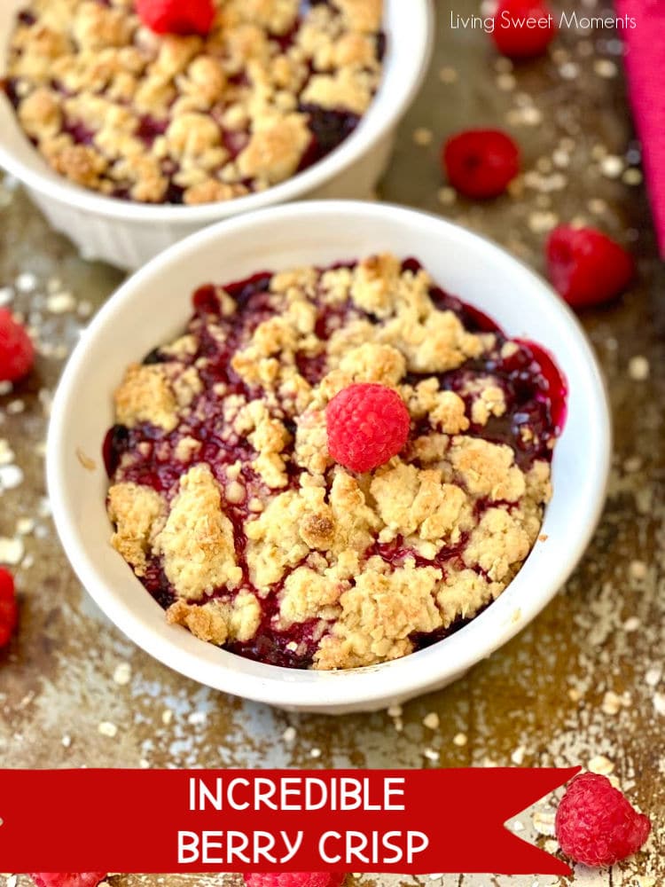 Served warm from the oven to table, this delicious Berry Crisp whips up in minutes using frozen berries. The perfect last-minute dessert that feeds a crowd