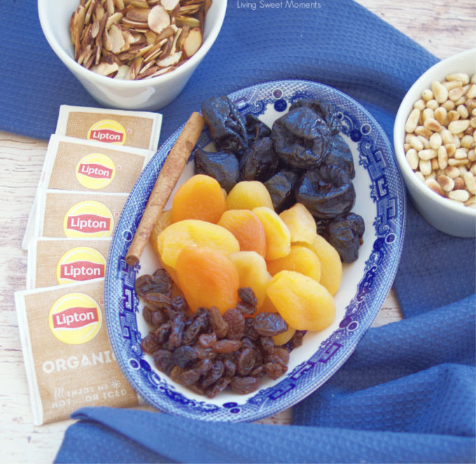  This delicious & quick Instant Pot Moroccan Chicken is made with dried fruit and nuts and served with a refreshing glass of Passion Fruit Black Iced Tea made with Lipton Organic Black Tea 